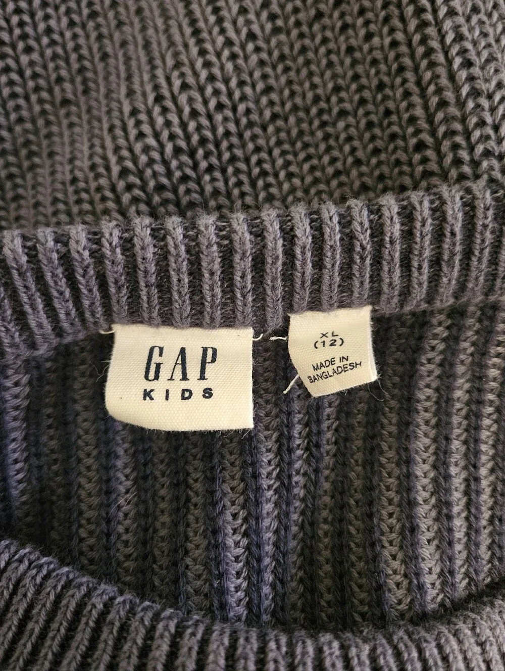 GAP Navy Blue Ribbed Knit Crewneck Sweater